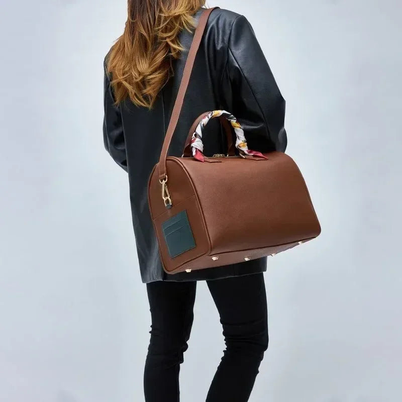 BTS Artist Made Collection V Taehyung Mute Boston Bag Brown W/ Scarf & Strap JPN