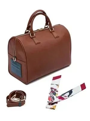 BTS Artist Made Collection V Taehyung Mute Boston Bag Brown W/ Scarf & Strap JPN